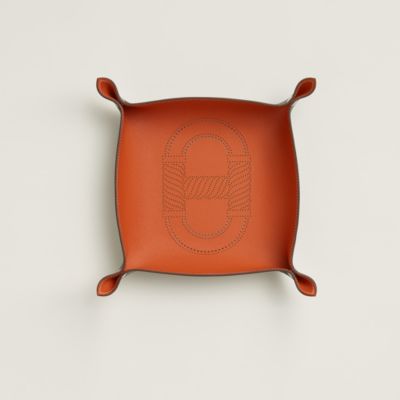 【1988年希少】HERMES ヴィドポシュ 灰皿 小物入れ「東洋と西洋の石」 HERMES ヴィド ・ ポッシュ エルメス ・ セリエ レッド 名入れ彫刻代